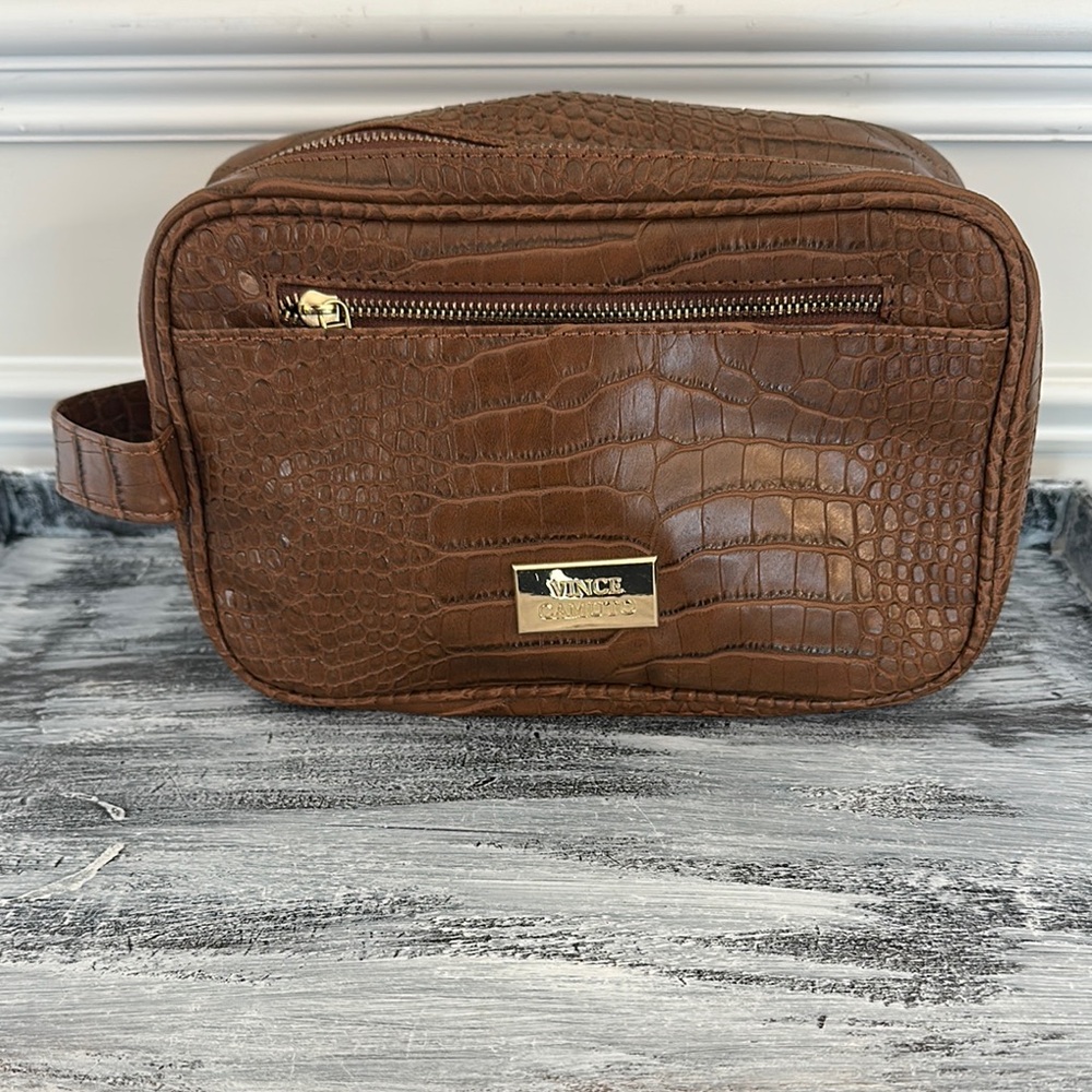 Vince Camuto Snakeskin Look Toiletry Travel Bag
